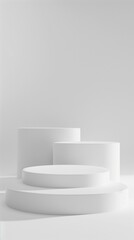 white minimalistic background with podium	

