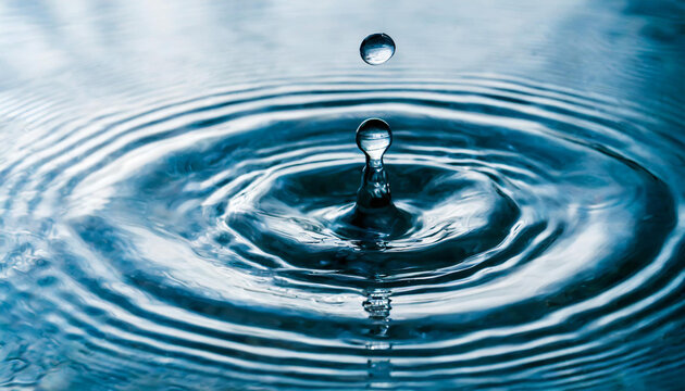 circle ripple waves from rain droplet on water surface as textured background