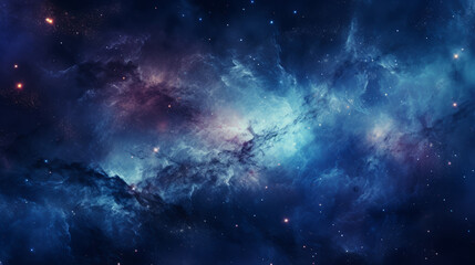 Fototapeta premium Blue cosmic dust and stars