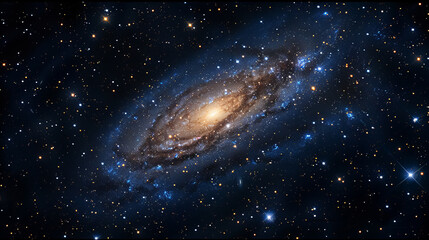 spiral galaxy in starry sky