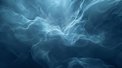 Obraz premium 3D Minimalist Abstract Blue Background with Foggy Wind Ambiance AI Image