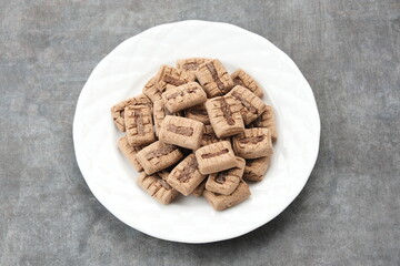 Kue Sagu or Sago Bites, healthy cookies made from sago flour, tapioca flour, low fat butter, and chocolate
