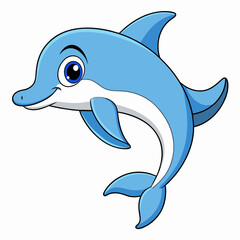 dolphin white background -Vector illustration