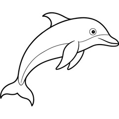 Obraz premium dolphin colouring book white background -Vector illustration