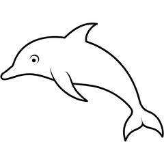dolphin colouring book white background -Vector illustration