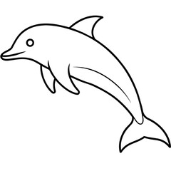 dolphin colouring book white background -Vector illustration