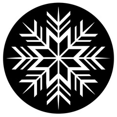 snowflake icon on black -vector illustration
