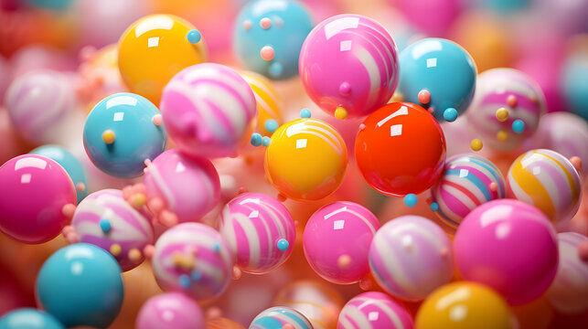 Digital colorful candies artistic geometric abstract graphics poster web page PPT background