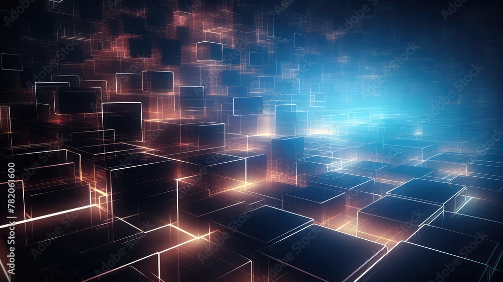 Poster abstract technology digital hi tech rectangles concept background. space for your text