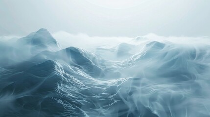 3D Minimalist Abstract Cold Background with Foggy Wind Ambiance AI Image