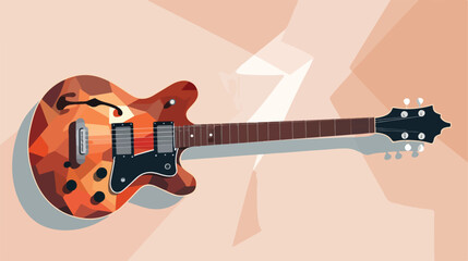 Rock electric guitar on abstract backdrop icon isol - obrazy, fototapety, plakaty