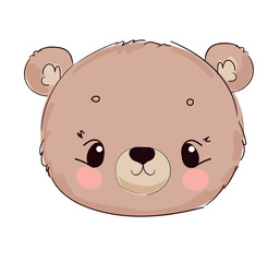 Hand Drawn Cute little Teddy Bear, vector illustration, Print for baby, newborns design