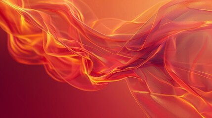 3D Rendering of Minimalist Abstract Combine of Orange-Red Colors Foggy Wind Background AI Image