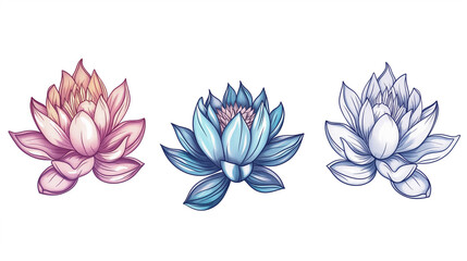 lotus on a white background , vector, watercolor style