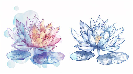 lotus on a white background , graphics