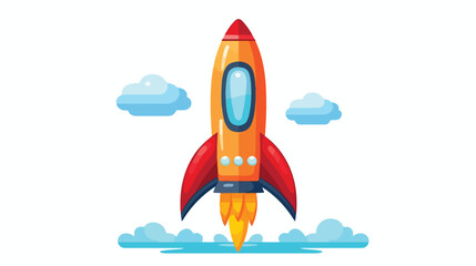 Rocket d printing icon. Simple illustration of rock