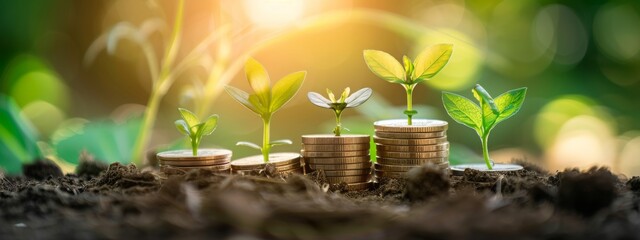 Successful investments in green, sustainable projects, highlighting growing trend of environmentally conscious investing and ESG (Environmental, Social, and Governance) initiatives - obrazy, fototapety, plakaty