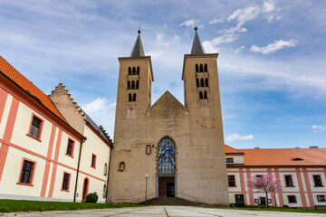 Premonstratensian Monastery from 12th century. Milevsko, Czech Republic. - obrazy, fototapety, plakaty