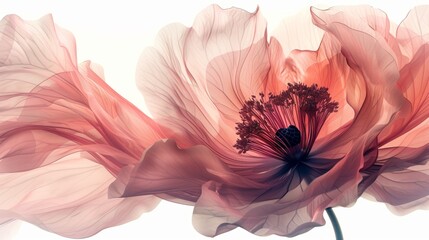 Abstract Pink Flower Illustration Generative AI