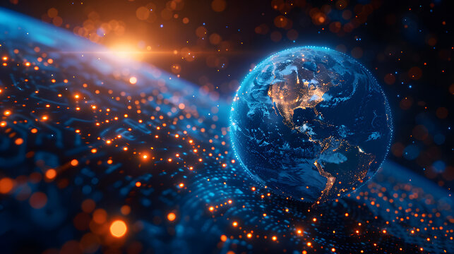 technology wallpaper of global network connection