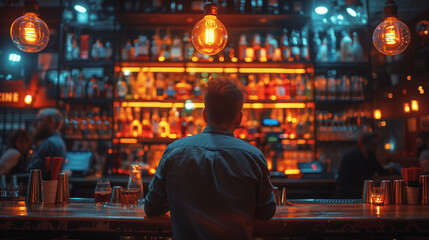 Fototapeta na wymiar A Night at the Modern Cocktail Bar
