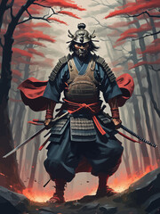Samurai Illustration Design Very Cool