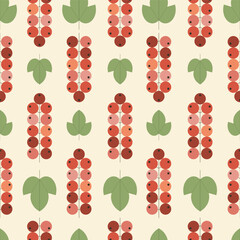 Summer seamless pattern with currant berries.