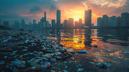 wallpaper of the environment affected by pollution, waste or climate change