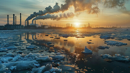 wallpaper of the environment affected by pollution, waste or climate change - obrazy, fototapety, plakaty