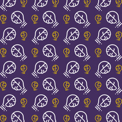 Brain bulb high class trendy multicolor repeating pattern vector illustration design