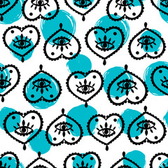 Vector hand drawn doodles seamless pattern. - 782071282