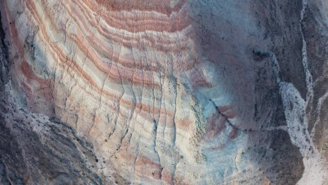 Candy Cane (Khizi) mountains shot on a drone in the evening
