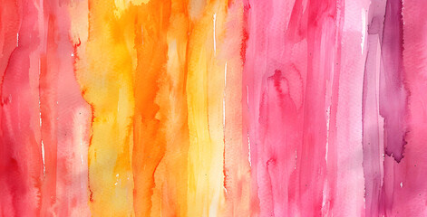 Abstract watercolor background with colorful stripes - obrazy, fototapety, plakaty