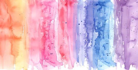 Abstract watercolor background with colorful stripes - obrazy, fototapety, plakaty