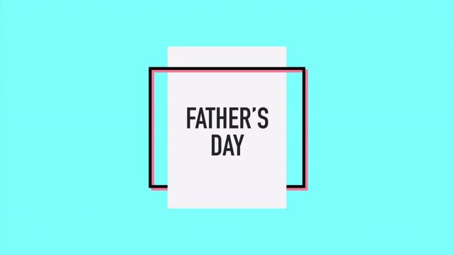 A heartwarming Father's Day poster featuring a touching black and white image of a father and child, accompanied by vibrant red lettering on a blue backdrop