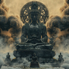Ancient Buddhism T-Shirt Vinly Movie Poster Cover Printable 3D Render