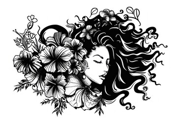 girls hair stylist logo and icon