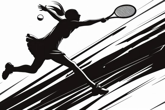 women playing tennis silhouette image
