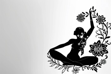 silhouette of a woman in yoga pose