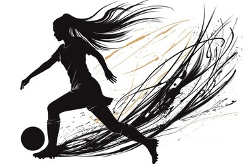 woman in silhouette playing soccer