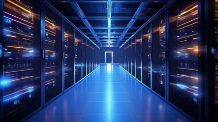 Well illuminated server room for seamless operations