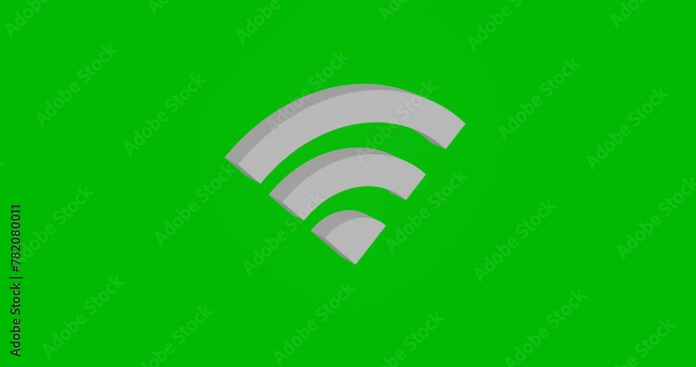 Poster animation of rotation of a white wifi symbol with shadow. simple and complex rotation. seamless loop