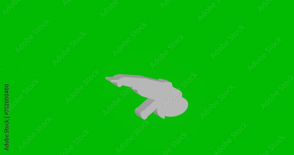 Poster animation of rotation of a white angle grinder symbol with shadow. simple and complex rotation. seam