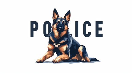 Vector illustration of police dog