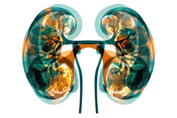 kidney organ isolated on transparent background - obrazy, fototapety, plakaty