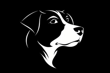 simple black and white dog silhouette icon design