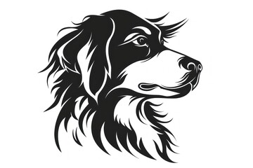 dog silhouette and tail portrait
