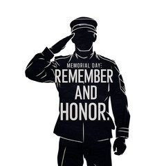 Fototapeta na wymiar Illustration for Memorial Day, Remember and Honor