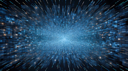 Obraz premium Digital technology blue glowing ray scene abstract graphic poster web page PPT background