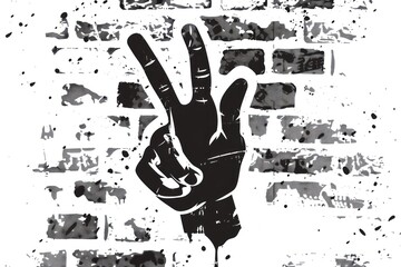 black silhouette of a finger raising a symbol in an up position